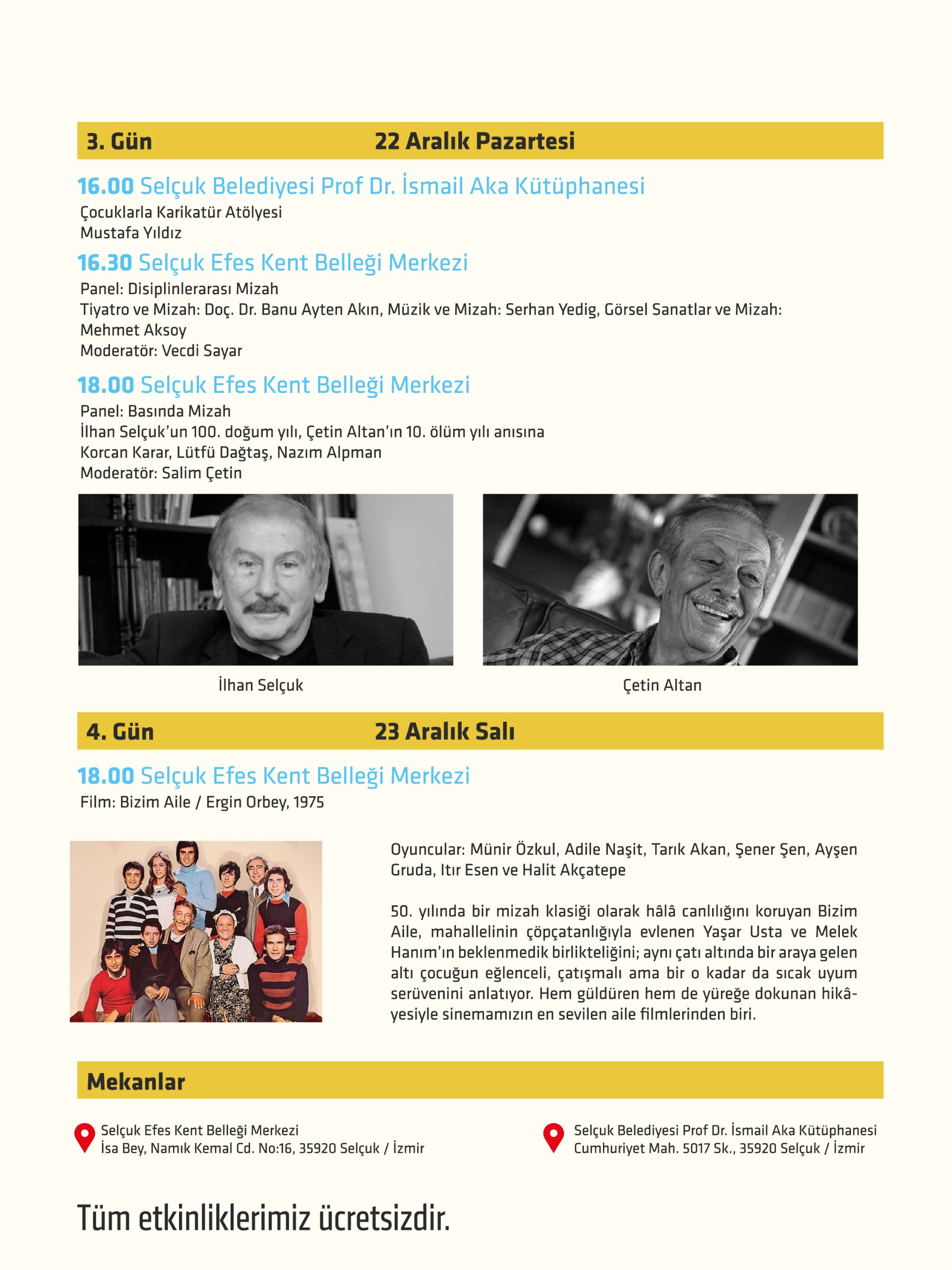 Izmir Uluslararasi Mizah Festivali Selcukta Basliyor 3