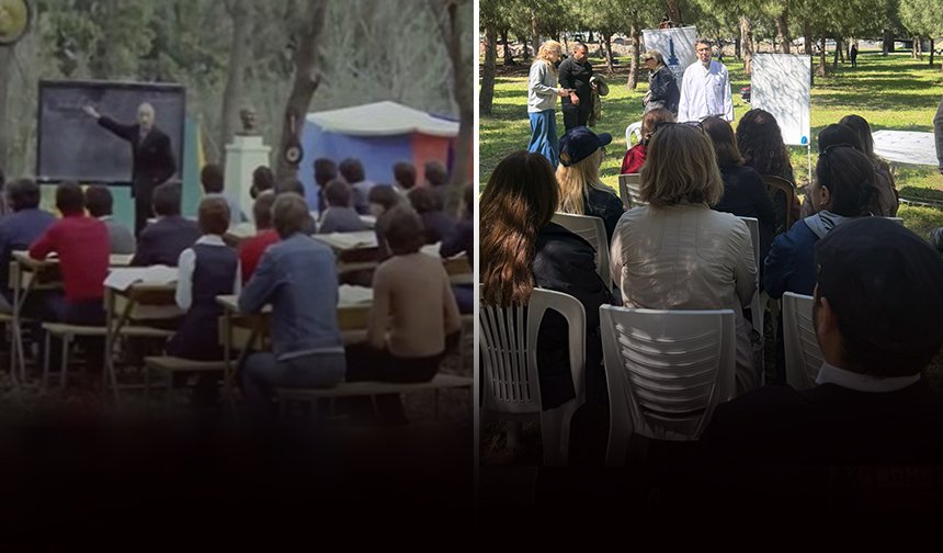 Hababam Sınıfı’nın o sahnesi gerçek oldu: Meslek Fabrikası öğrencileri açık alana sınıf kurdu!