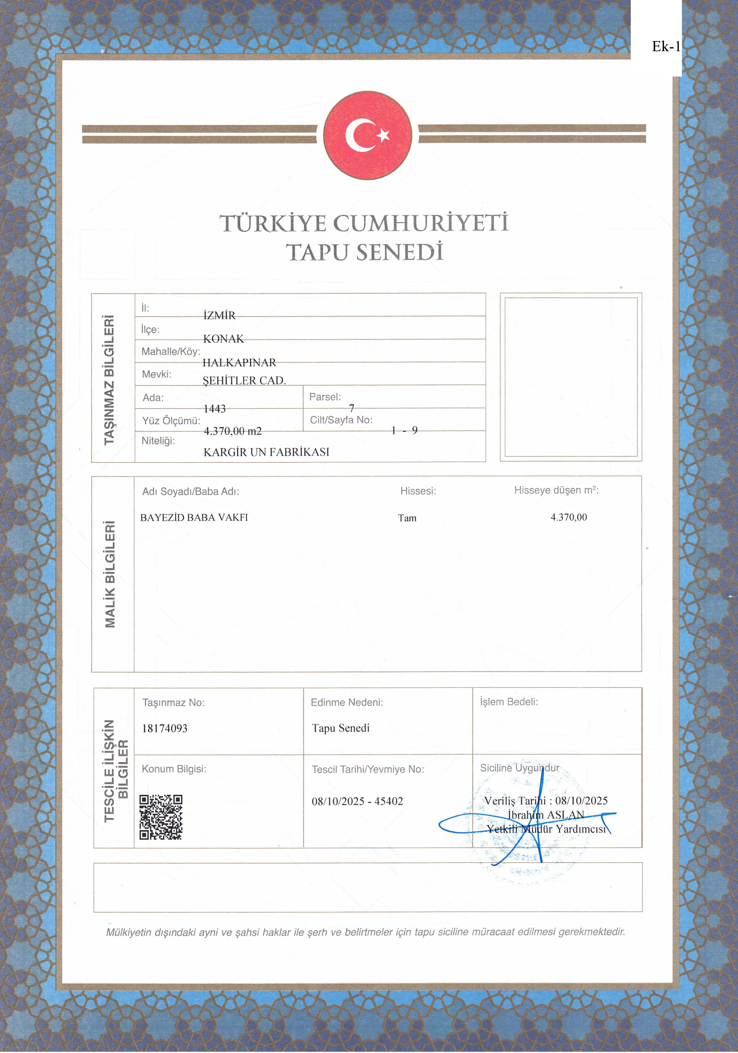 Un Fabrikası Tapu-1