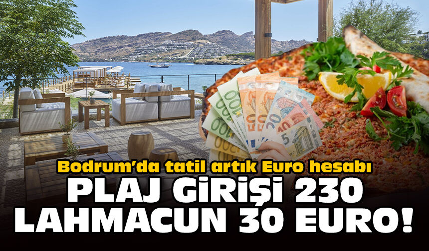 Bodrum’da tatil artık Euro hesabı: Plaj girişi 230, lahmacun 30 Euro!