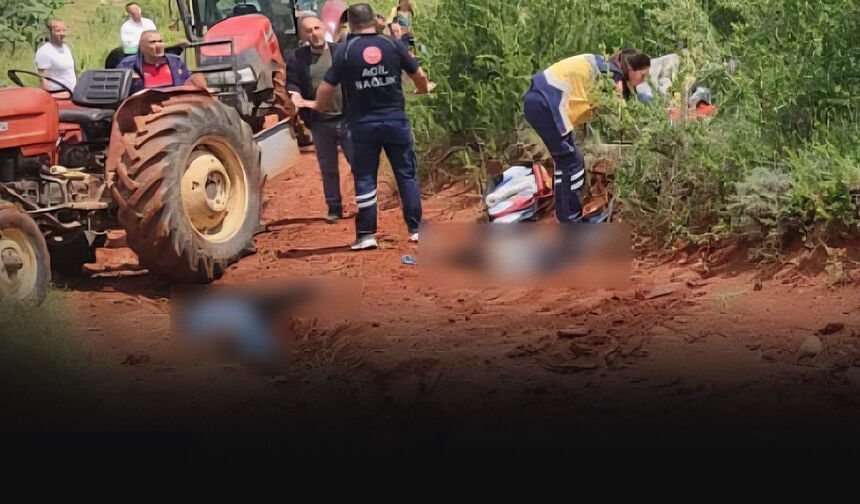 Arazi yolunda devrilen traktörün altında kalan baba ile oğlu hayatını kaybetti