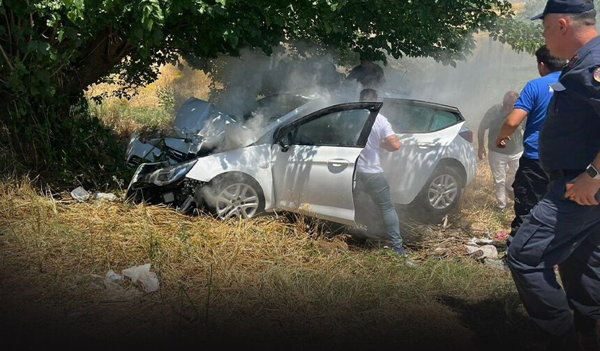Kontrolden çıkan araç ağaca çarptı! 1 ölü 3 yaralı