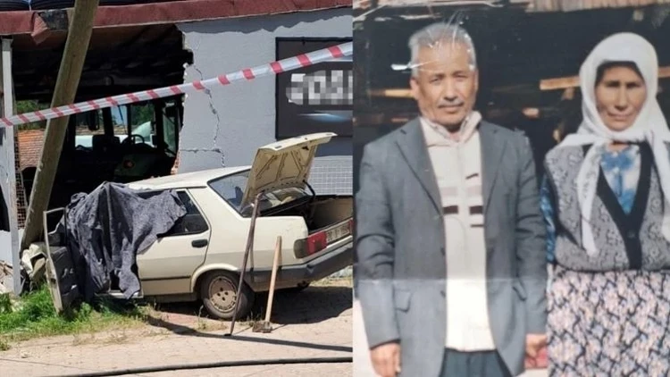 Duvara çarpan otomobildeki yaşlı çift öldü