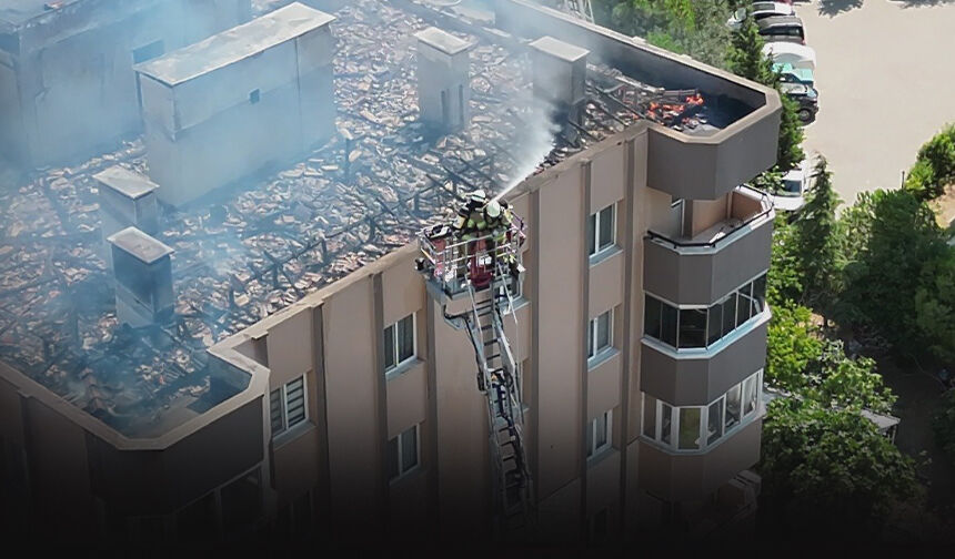 Çatıda alevler arasında kalan 3 işçi son anda kurtarıldı!