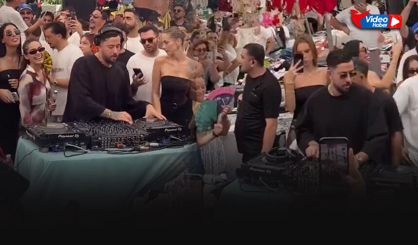 Çeşme Alaçatı’da ‘Köychella’ çılgınlığı... Ünlü DJ Mahmut Orhan pazaryerini salladı!