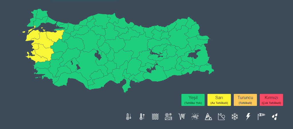 Meteo Uyarı Türkiye İçin Uyarı Durumu Meteoroloji Genel Müdürlüğü 07 30 2026 08 57 A M